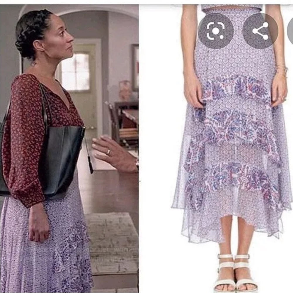 Rebecca Taylor Floral Ruffle Skirt 6